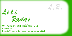 lili radai business card